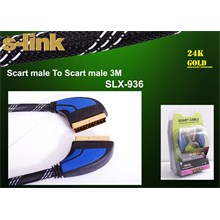 S-Link Slx-936 Scart To Scart 3Mt Gold Kılıflı Kablo(Kablo Scart Slink Slx936) - 1