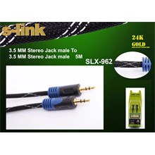 S-Link Slx-962 5M Gold Kılıflı Stereo Ses Kablosu(Kablo Str S-Link Slx-962) - 1