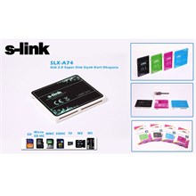 S-Link Slx-A74 Usb 2.0 İnce Tasarım Siyah Kart Oku(Usb Reader S-Link Slxa74) - 1