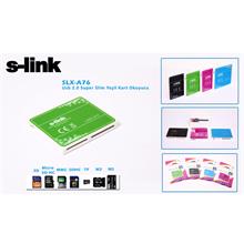 S-Link Slx-A76 Usb 2.0 İnce Tasarım Yeşil Kart Okuyucu(Usb Reader S-Link Slxa76) - 1