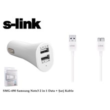S-Link Smg-490 1000Ma Note 3 Şarj Kablo Araç Data Şarj Kablosu (Tel Kş S-Link Smg-490) - 1