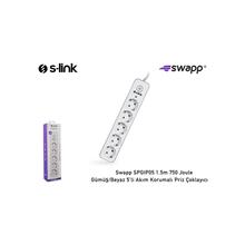S-Link Spgıp05 1.5Mt 750 Joule Gold Beyaz 5Li Akım Korumalı Priz Çoklayıcı(Kablo P S-Link Spgıp05) - 1