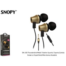 Snopy Sn-J02 Siyah Gold Kulak İçi Kulaklık Mikrofonlu(005.Snopy Sn-J02 S-Gold) - 1