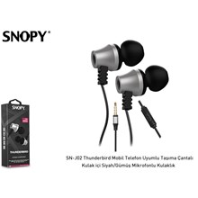 Snopy Sn-J02 Siyah Gümüş Kulak İçi Kulaklık Mikrofonlu Kulaklık(005.Snopy Sn-J02 S-Gümüş) - 1