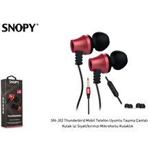 Snopy Sn-J02 Thunderbird Mobil Telefon Uyumlu  Kulak İçi Siyah-Kırmızı Mikrofonlu Kulaklık(005.Snopy Sn-J02 Siyah-K) - 1