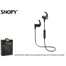 Snopy Sn-J7Bt Mobil Telefon Uyumlu Bluetooth Kulak İçi Gri Mikrofonlu Kulaklık(005.Snopy Sn-J7Bt Gri) - 1