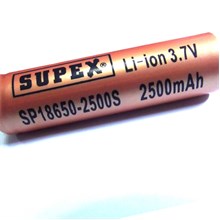 Supex 18650 2500 Şarjlı Li-On Pil   (Pil Supex 18650-2500) - 1