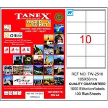 Tanex Tw-2510 210 Mm X 297 Mm 100 Sayfa Lazer Etiket(Tanex Tw-2510) - 1