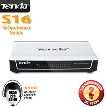 Tenda S16 16 Port 10-100 Mbps Switch Plastik Kasa(Oem Hub 16 Port S16) - 1