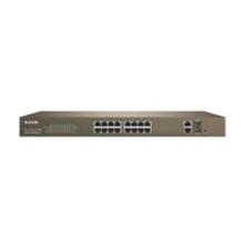 Tenda Tef1218P-16-250W 16 Port Poe+ 10-100 Switch Çelik Kasa Rack Mount(Tenda Hub 16Port Tef1218) - 1