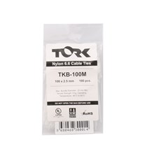 Tork Tkb-100M 2.5-100 Beyaz Kablo Bağı 100Lü Paket(Kablo Bağı Tkb-100M) - 1
