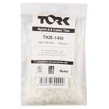 Tork Tkb-140I 3.6-142 Beyaz Kablo Bağı 100Lü Paket(Kablo Bağı Tkb-140I) - 1