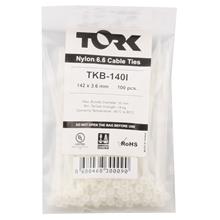 Tork Tkb-140I 3.6-142 Beyaz Kablo Bağı 100Lü Paket(Kablo Bağı Tkb-140I) - 1