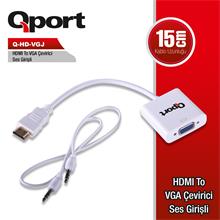 Qport Hdmı To Vga Ses Girişli Çevirici (Q-Hd-Vgj Hvj)