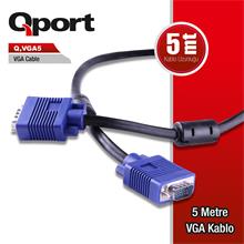 Qport 5 Metre 15Pin Filtreli Vga Monitör Kablosu (Q-Vga5)