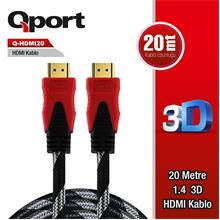 Qport 20 Metre Q-Hdmı20 1.4V Altın Uçlu Hdmı Kablo