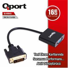 Qport Dvı To Vga 24+1 Çevirici (Q-Vdv2)