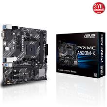 Asus Prıme A520M-K Am4 Ddr4 3200 Hdmı Dvı Dp M2 Usb3.2 Matx
