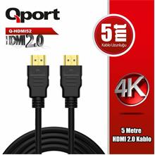 Qport 5 Metre 2.0 4K Altın Uçlu Hdmı Kablo (Q-Hdmı52)