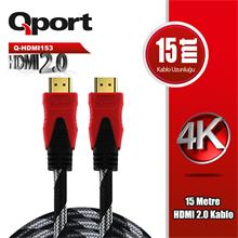 Qport 15 Metre Q-Hdmı153 2.0V 4K 60Hz Altın Uçlu Hdmı Kablo