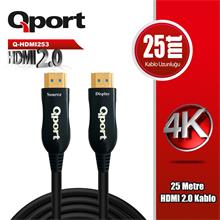 Qport 25 Metre Q-Hdmı253 2.0V 4K 60Hz Altın Uçlu Hdmı Kablo