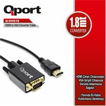 Qport 1.8 Metre Hdmı To Vga Çevirici Kablo (Q-Hvg18)