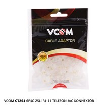 Vcom Ct264 6P4C 20Li Rj-11 Telefon Jac Konnektör(Kablo Kon Ct264 20Li) - 1