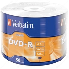 Verbatim 43791 Dvd-R  Wrap Matt Silver 16X 4.7 50 Li(Dvd-R 50Li Vrb 43791) - 1