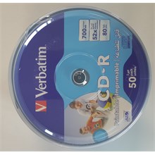 Verbatim Cd-R 50Li Printable 700Mb 52X 80Min (069727-02)(Cdr 50Li Vrb Prt) - 1