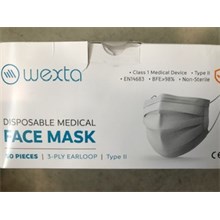 Wexta Lastik Halkalı 50Li Telli 3 Katlı Tek Tek Poşetli Maske Meltblown Filtreli(Maske Wexta 50Li Poşetli) - 1