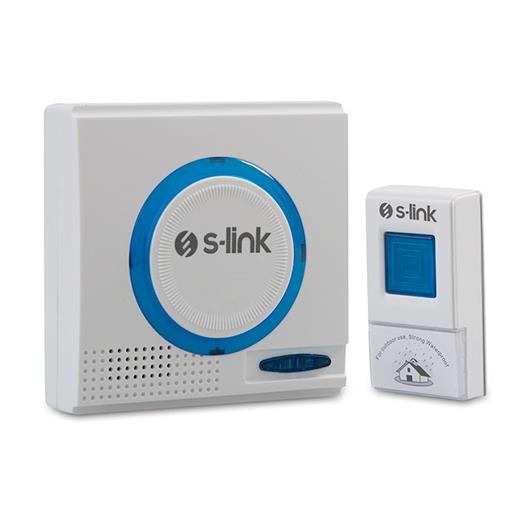 S-Link Zl-145 3Xaa Beslemeli 32Pol. Melodi Beyaz-Mavi Kablosuz Kapı Zili (Hrd S-Link Zl-145)