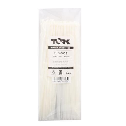 Tork Tkb-300S 4.8-310 Beyaz Kablo Bağı 100Lü Paket(Kablo Bağı Tkb-300S)