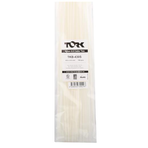 Tork Tkb-430S 4.8-432 Beyaz Kablo Bağı 100Lü Paket(Kablo Bağı Tkb-430S)