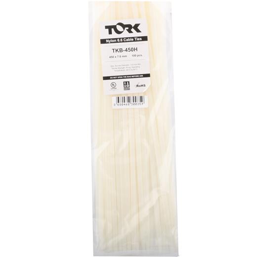 Tork Tkb-450H 7.6-450 Beyaz Kablo Bağı 100Lü Paket(Kablo Bağı Tkb-450H)
