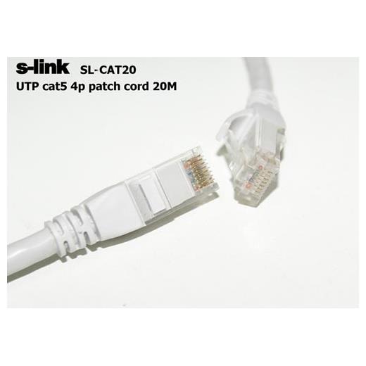 S-Link Sl-Cat20 Cat5 20Mt Gri Utp Patch Kablo(Kablo Cat5 S-Link 20Mt)