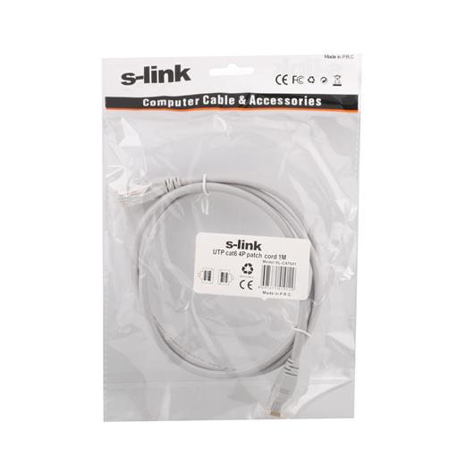 S-Link Sl-Cat601 Cat6 1Mt Gri Utp Patch Kablo(Kablo Cat6 Sl-Cat601Gri)