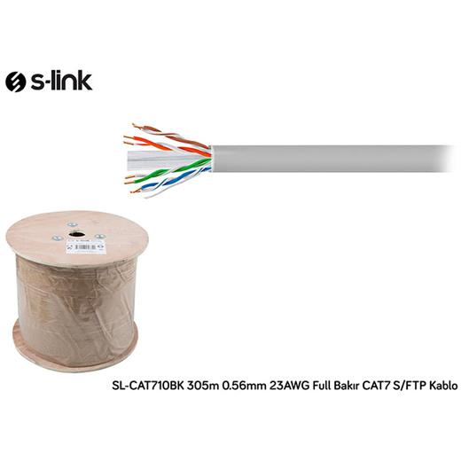 S-Link Sl-Cat710Bk 305M 0.56Mm 23Awg Full Bakır Cat7 S-Ftp Kablo    (Kablo Cat7 Sl-Cat710Bk)