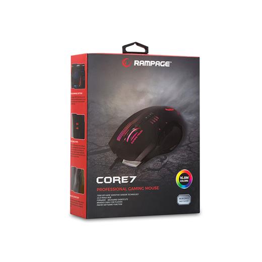 Rampage Rx38 Core7 Usb Siyah 7000 Dpı Rgb Makrolu Gaming Mouse(Mou Rampage Rx38 Core7)