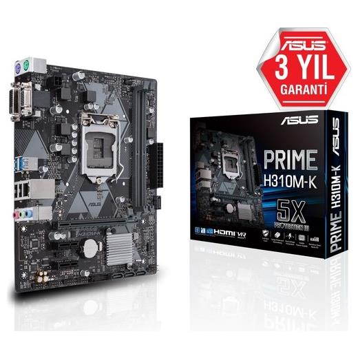 Asus Prime H310M-K R2.0 Intel H310 Lga1151 Ddr4 2666 Dv Anakart(Oem Brd Asus H310M-K)