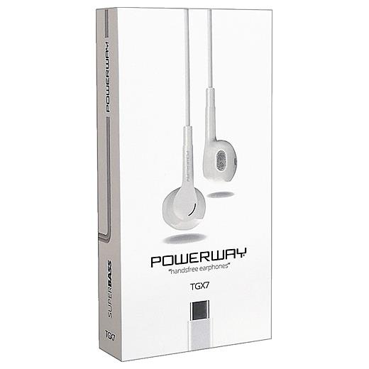 Powerway Tgx7 Type-C Mobil Telefon Uyumlu Kulak İçi Mikrofonlu Kablolu Kulaklık(005 Powerbay Tgx7 Type-C)