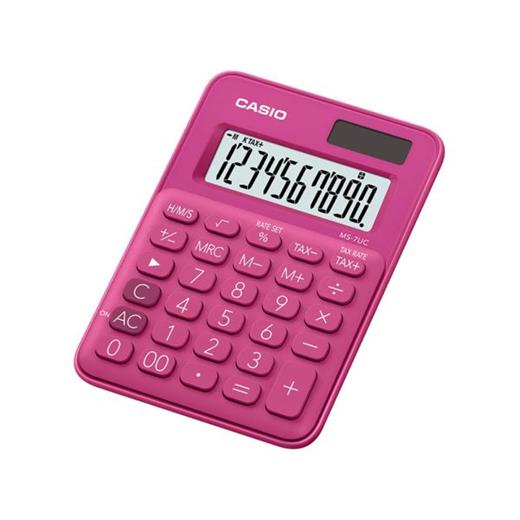 Casio Ms-7Uc-Rd 10 Hane Pembe Masa Üstü Hesap Makinesi(Casıo Ms-7Uc-Rd)