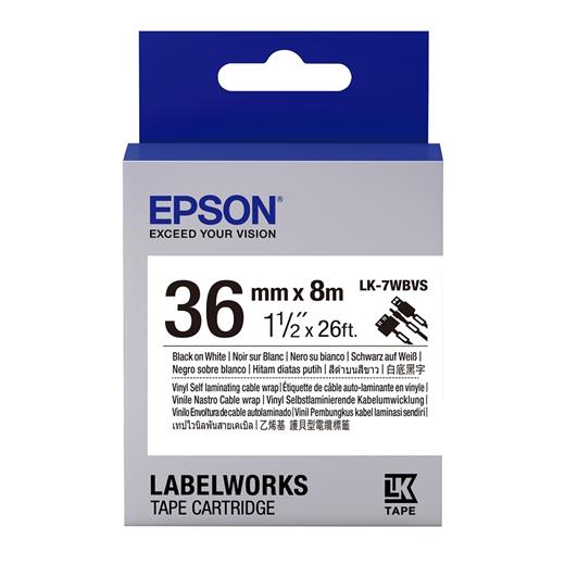 Epson Lk-7Wbvs Slcw Beyaz Üzeri Siyah 36Mm 8 Metre Etiket(Epson Lk-7Wbvs)