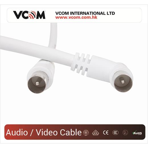 Vcom Cv601R 1.8Mt Analog Beyaz Tv Kablosu(Kablo Vcom Cv601R-1.8)