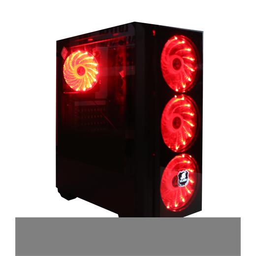 Elba 5507 Gamer Cam Panel Kırmızı Led Fan Atx Gaming Oyuncu Kasası(O Atx Elba 5507)