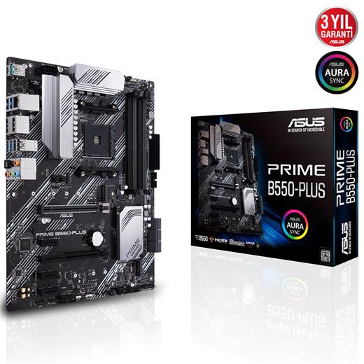 Asus Prime B550-Plus Amd Am4 3.Nesil Ddr4 Dp Hdmı Anakart(Oem Brd Asus Prıme B550P)