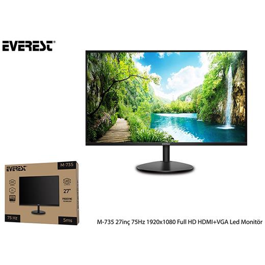 Everest M-735 27İnç 75Hz 1920X1080 Full Hd Hdmı+Vga Led Monitör(Oem Mn Led Everest M-735)