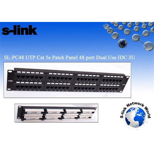S-Link  Sl-Pc48 48 Port Cat5 Utp Patch Panel(Oem Panel S-Link Sl-Pc48)