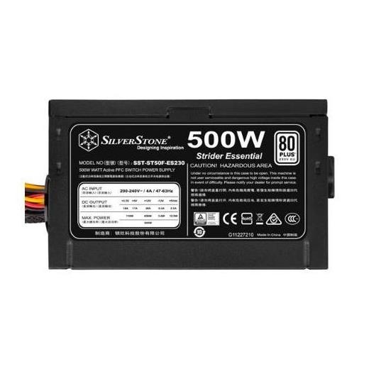 Silverstone Strider 80Plus Sertifikalı 500W (Tek 12V Kanal, 38A Akım) Güç Kaynağı(Oem Pw Sılverstone 500W)