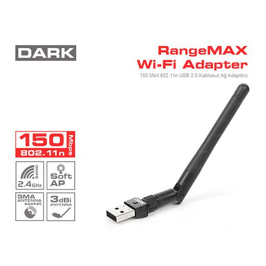 Dark Rangemax 150Mbit 3Dbi Antenli Kablosuz Ağ Ada(Oem Wı-Fı Dk-Nt-Wdn153)
