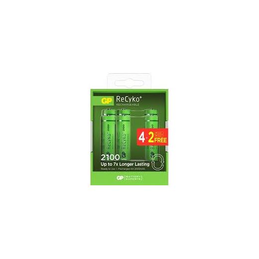Gp Aa 2100 Mah Şarjlı Kalem Pil 4+2Li Paket Gp2100Aahcb4-2(Pil Gp Gp2100Aahcb4-2)